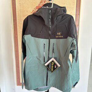 Men's Arcteryx SV7 Black/Green Windproof Waterproof Ski Down Jacket XL
